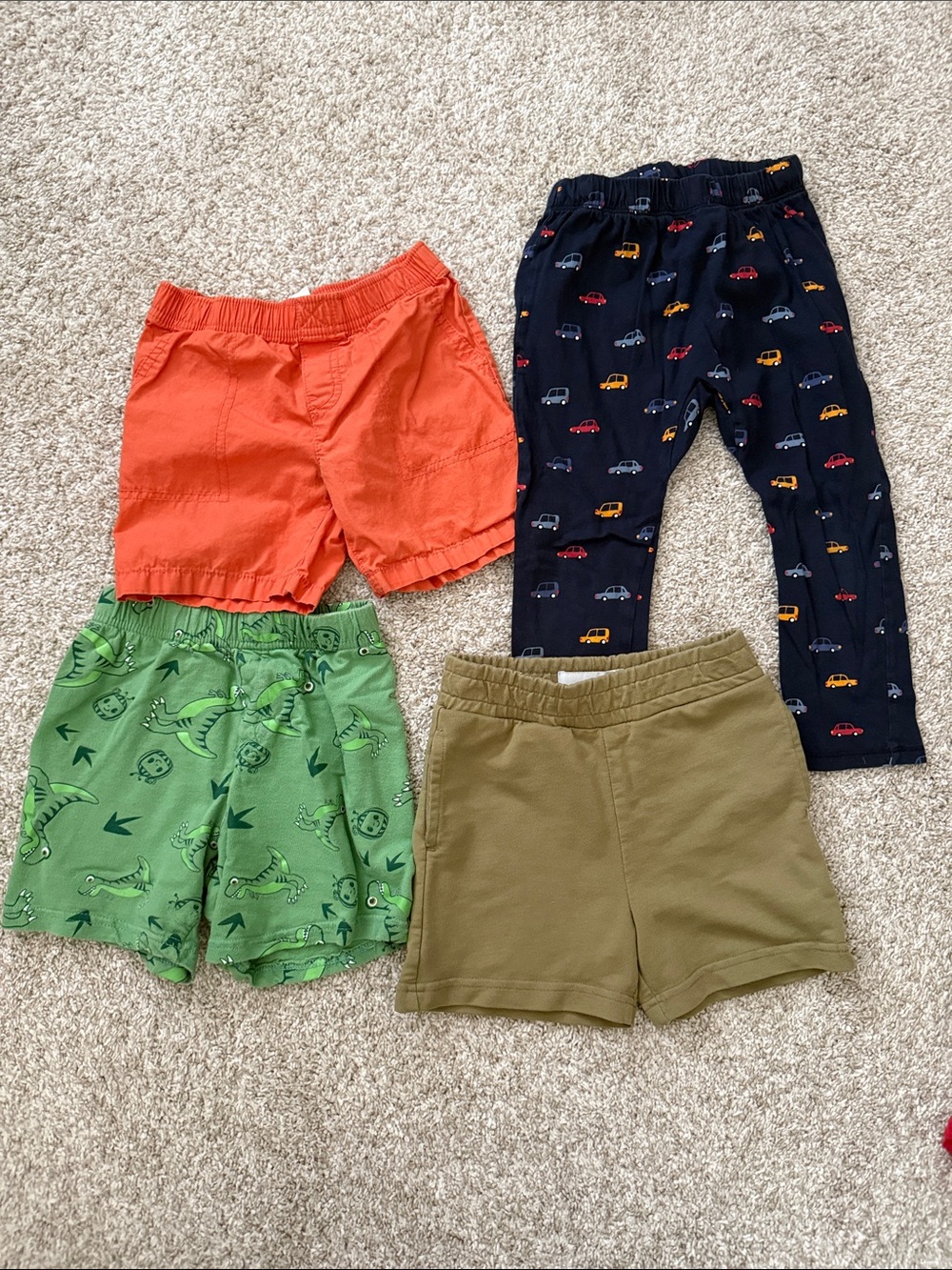 Kids Stretch Pull-On bottoms Set - Orange, Navy, Green, Olive